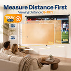VIVOHOME 100 Inch 16:9 Pull Down Projector Screen, Black