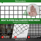 Black Hardware Cloth 1/2 Inch 48" x 100' 19 Gauge, PVC Coating Wire Fence Rolls Vinyl Coated Welded Chicken Wire Mesh for Poultry Netting Cage Fence