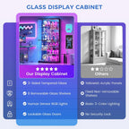 Lvifur 10-Tier Glass Display Cabinet with RGB Light and Motion Sensor,Black