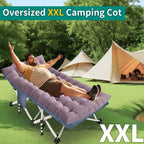 32" XXL Camping Cot with Mattress,900LBS Folding Camping Bed