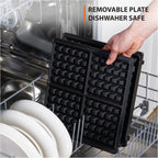 KRUPS 4-Slice Belgian Waffle Maker Nonstick Removable Plates