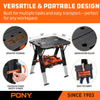 Pony Portable Folding Work Table, Workbench & Sawhorse