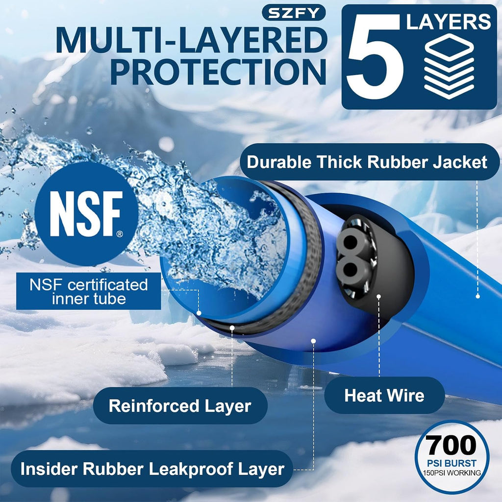 25FT Heated Water Hose for RV,-45°F Heated Water Hose, RV Accessories