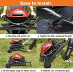 Portable Grill Cart for Weber Q1200, Q1000, Q2200, Q2000