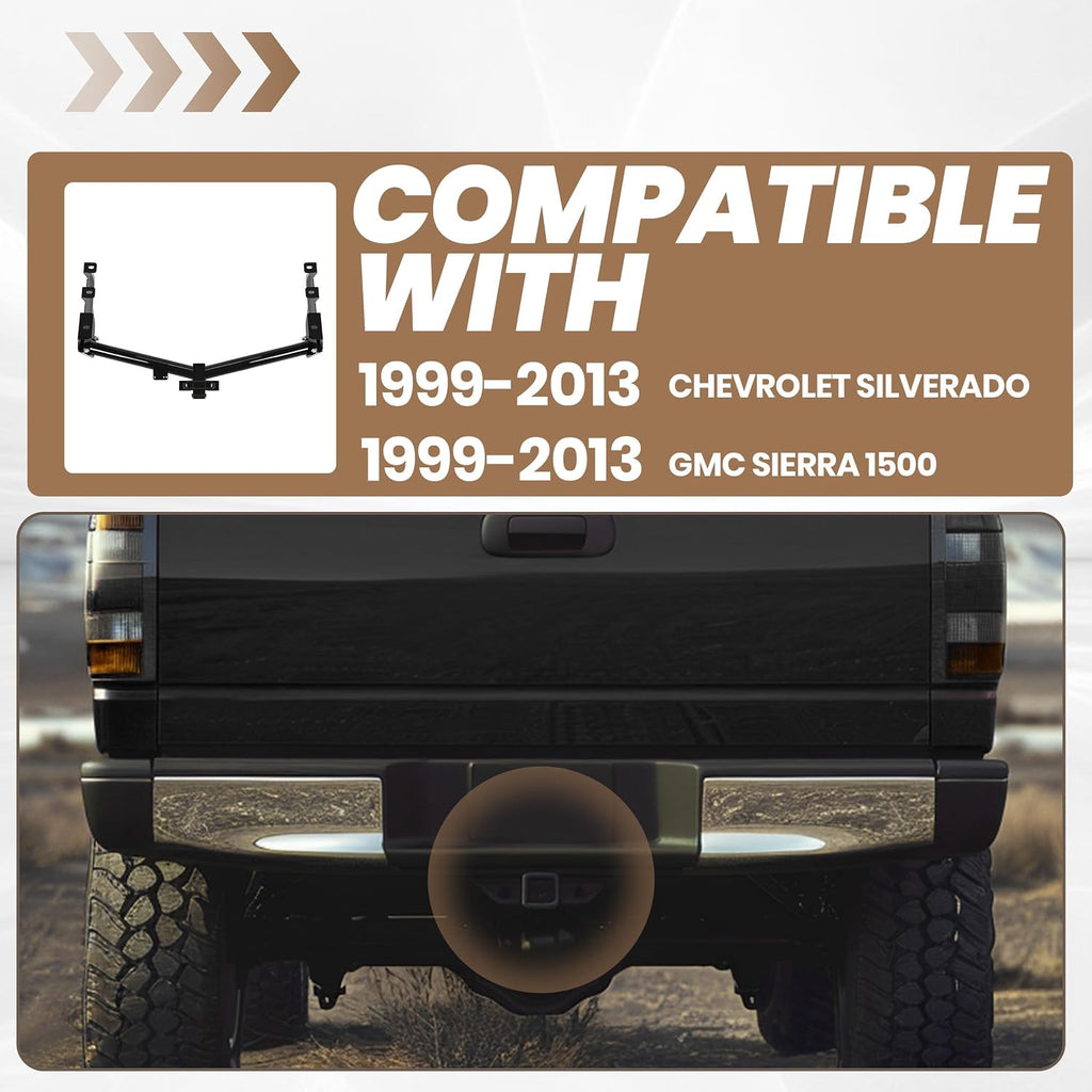KUAFU Class 3 Trailer Hitch Compatible with 1999-2013 Silverado