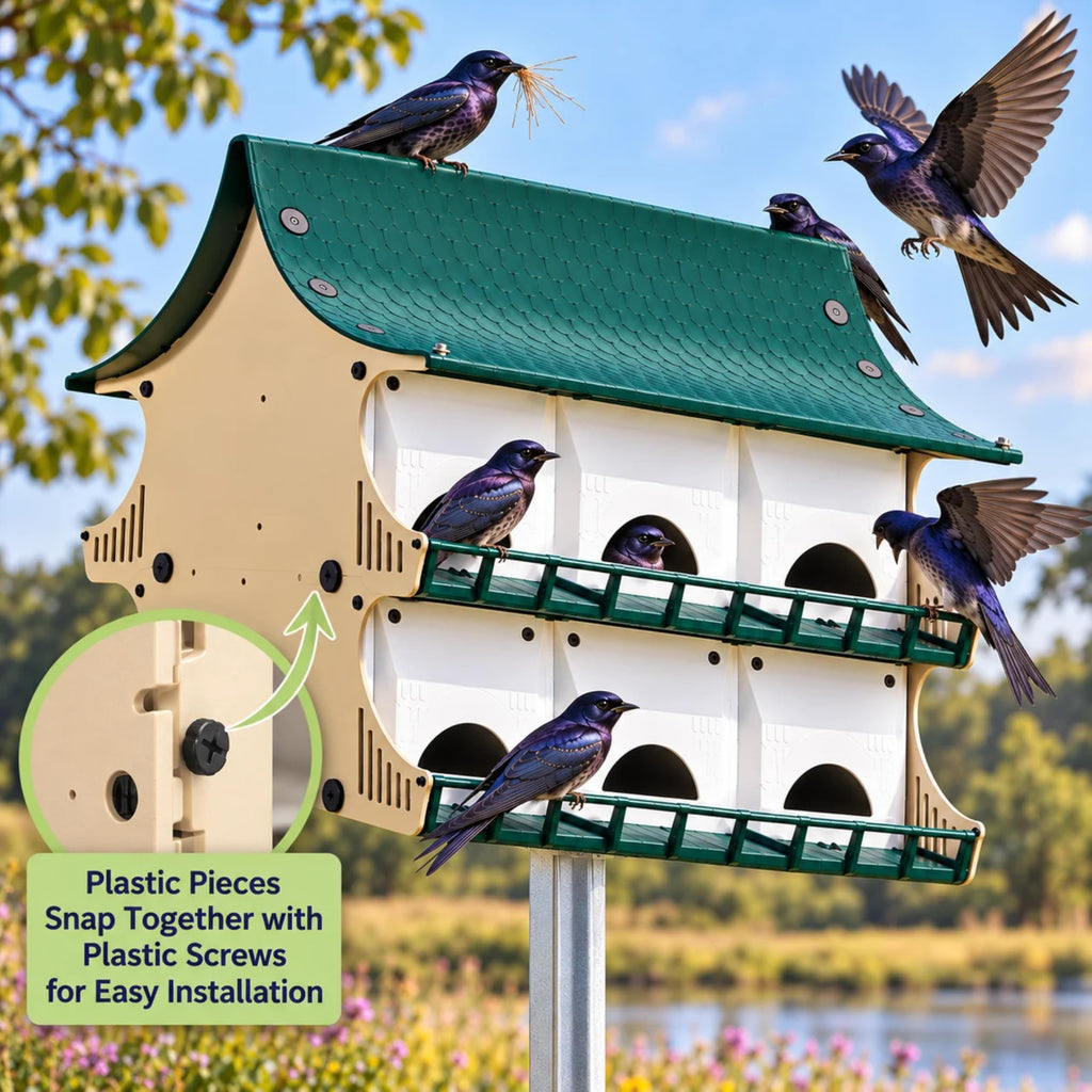 S&K Purple Martin House, 12-Room Birdhouse for Backyard Birding