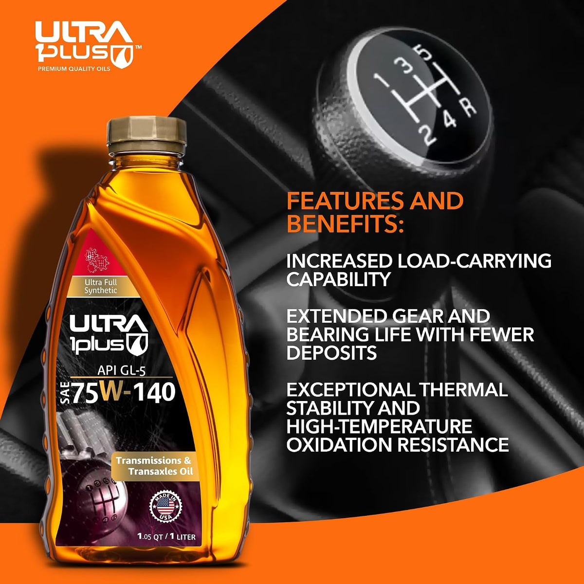 SAE 75W-140 Synthetic Gear Oil API GL-5 5 Gallon Pail