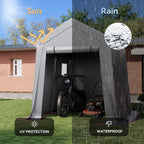 Aoxun 6x8x7 FT Outdoor Portable Storage Shed Tent for Motorcycle,Gray
