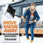 Snow Shovel Heavy Duty for Driveway with Ergonomic Handle to Use Without Backpain for Home Garage Car - Snow Shovel with 18 Inch Blade Large Capacity