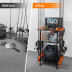 KastKing Gear Trolley V12 Mobile Fishing Rod Holder for 12 Rods or Combos