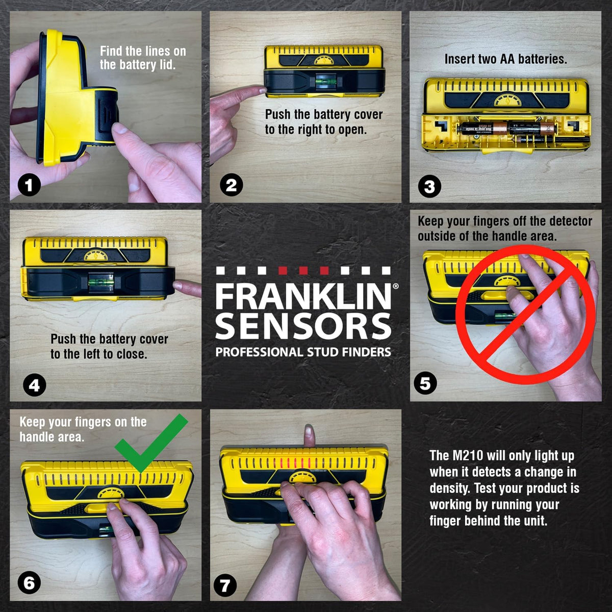 Franklin Sensors ProSensor M210 13-Sensor Stud Finder, Live Wire Detection