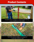 4ft Woven Wire Fence Stretcher Bar with 5 Wedges,Field Fence Stretcher