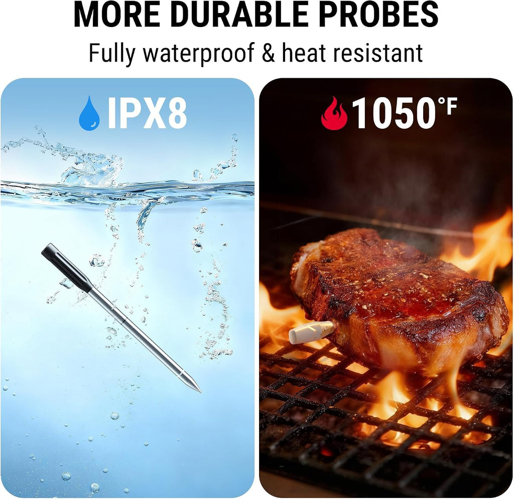 TempPro TempSpike 500ft Wireless Meat Thermometer with Long & Short Probes