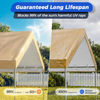 10x20 FT Carport Canopy Replacement Cover, Beige (Only Top Cover)