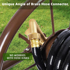 WERMAH Upgrade Hose Reel Cart, Garden Hose Cart 4 Wheels, Holds 300ft 5/8"