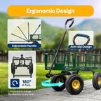 VIVOHOME Heavy Duty 880 Lbs 4.5 Cu Ft Mesh Steel Garden Cart Utility Wagon