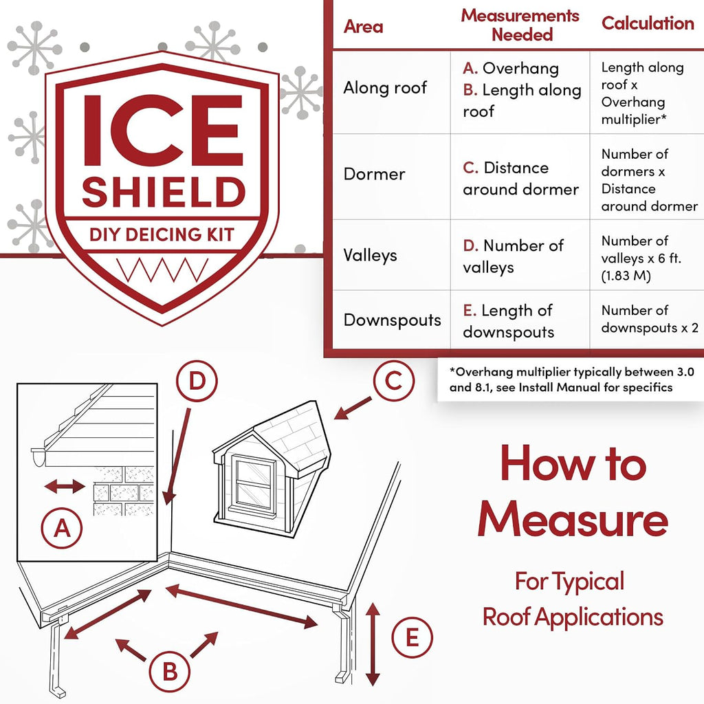 WarmlyYours Ice Shield Roof & Gutter Deicing Kit, 120 ft, 120V, Asphalt Shingles, Not for Metal or Steel Roofs