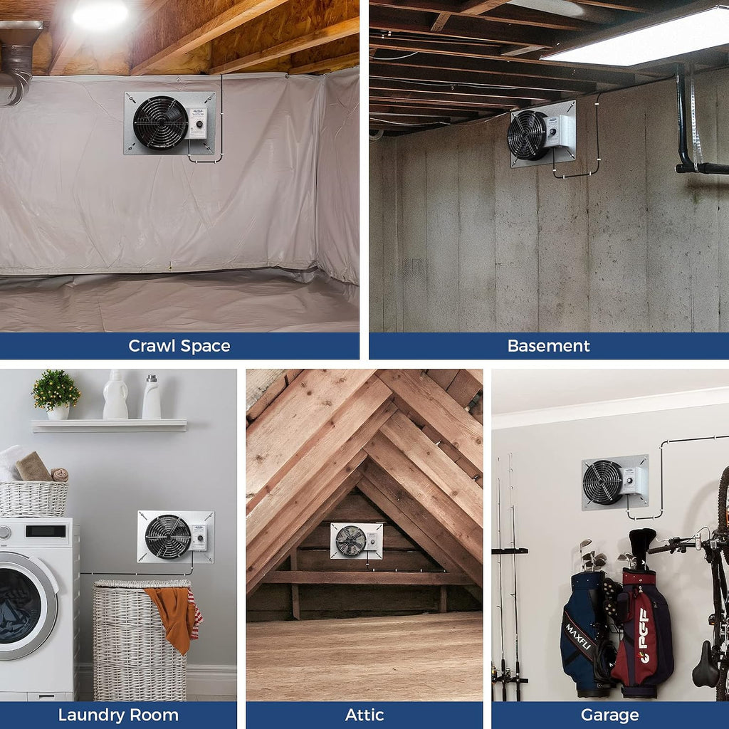ALORAIR 540CFM Crawl Space Ventilator Fan with Humidistat & Thermostat