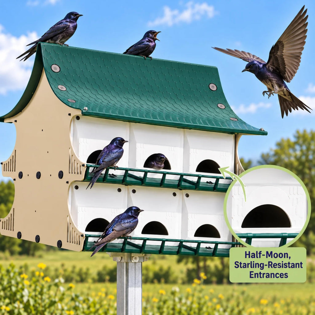 S&K Purple Martin House, 12-Room Birdhouse for Backyard Birding