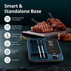 Wireless Meat Thermometer with WiFi 5G & Bluetooth 5.4, Smart Meat Thermometer for BBQ、Oven, Food Thermometer Digital with 4 Probes & 5 Sensors, NIST