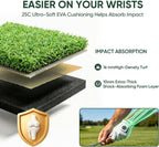 Integrated Golf Hitting Mat with Ball Tray, Thickening Golf Mats Practice Outdoor & Indoor Artificial Turf Matt with 3 Tees