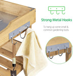 Yaheetech Potting Bench Outdoor Console Table w/3-Tier Storage,Natural Wood
