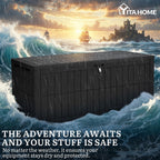 YITAHOME 240 Gallon Large Outdoor Storage Box XXL Resin Deck Box with Lock
