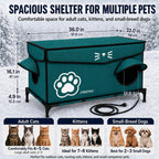 Heated Cat House for Outside, 36"x22"x21" Large Size Winter Insulated Waterproof Outdoor Cat House with Heating Pad, Elevated Weatherproof Feral Cat