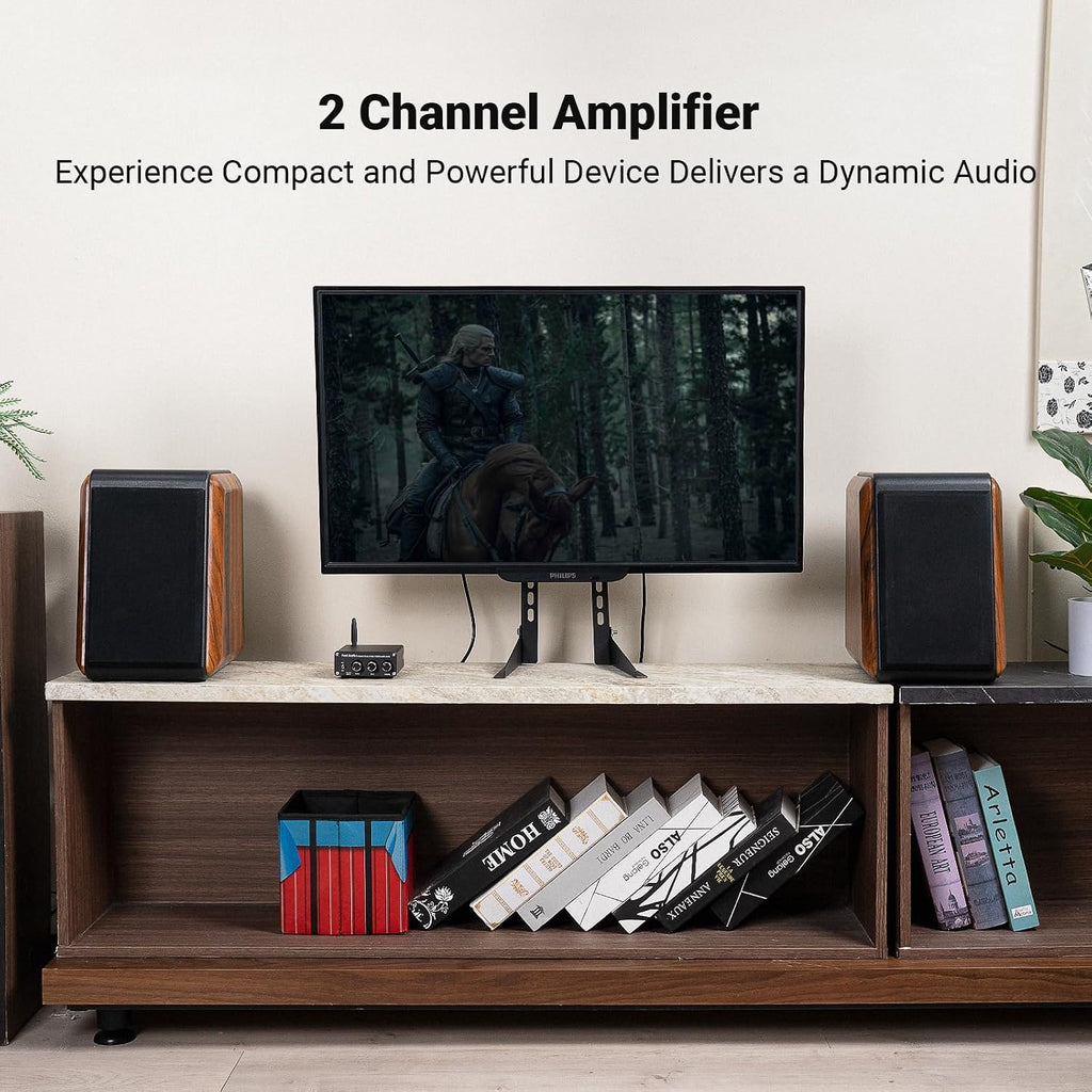 Fosi Audio BT20A Bluetooth Stereo Amplifier, 2 Channel Home Audio Component Amplifiers for Passive Speakers, Mini Class D Amp Receiver 200W for
