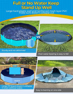VISTOP Extra Large Foldable Dog Pool XXL, Hard Plastic Shell Portable Swimming Pool for Dogs Cats and Kids Pet Puppy Bathing Tub Collapsible Kiddie