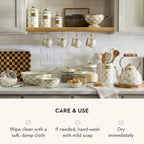 MACKENZIE-CHILDS Enamel Utensil Holder, Brown-and-White Mocha Check