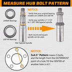 5 on 4.5'' Trailer Hub Kit Pre-Greased for 3500lb #84 Tapered Axle