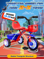 Tricycle for Toddlers 1-3 3-5 Year Olds, Spider Toddler Bike Baby Balance Bike with Colorful Lighting Wheels & Large Basket, Birthday Gift and Toy
