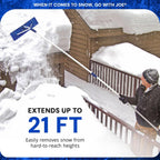 Snow Joe Telescoping Roof Rake, Extendable Leaf & Snow Shovel with Poly Blade, 25 Inch Wide, RJ204M