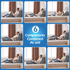 6PCS Wedge Pillow Set for After Surgery, Sit Up Pillow, White