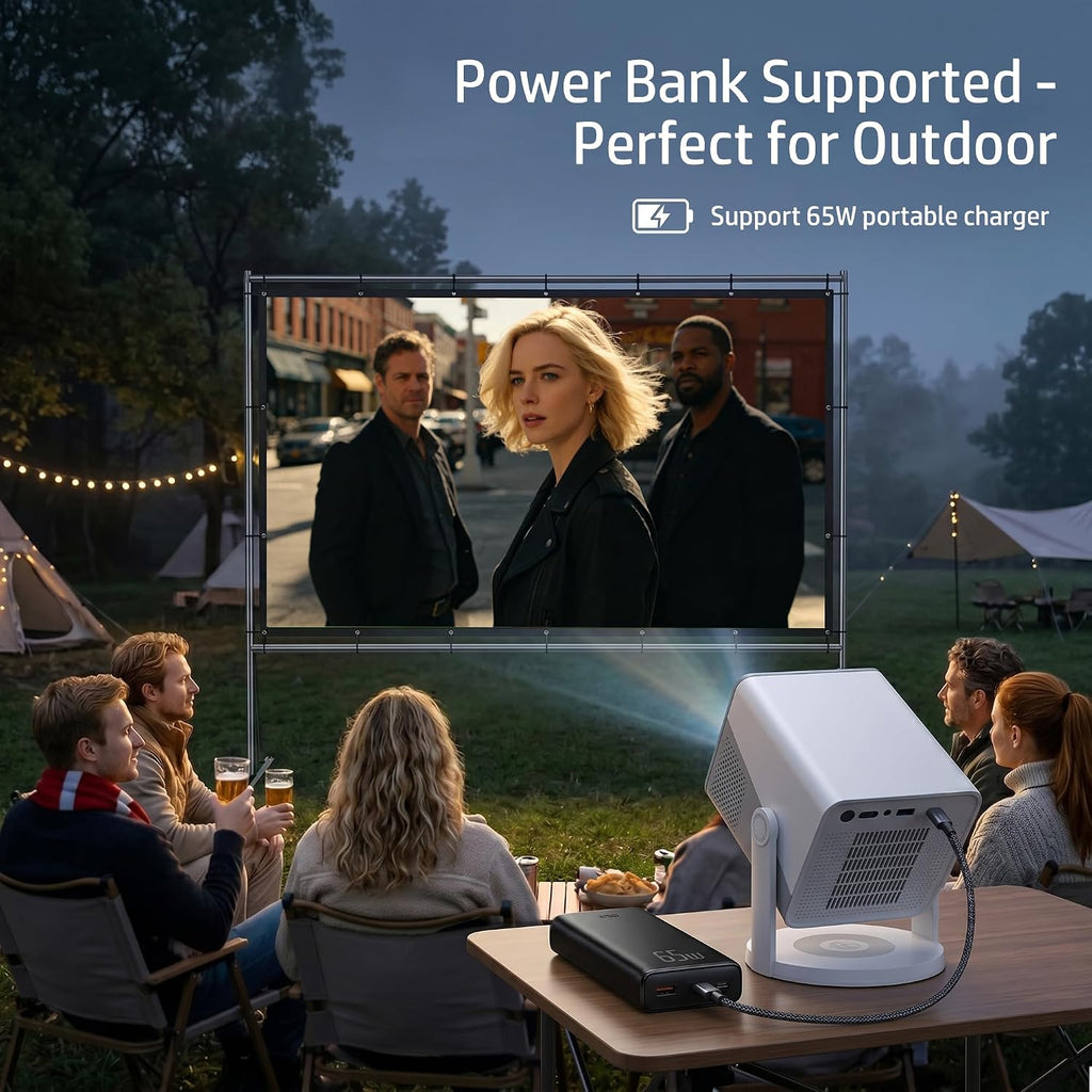 HP Projector with Apps, FHD 4K Supported, USB-C Power Bank Compatible MC425