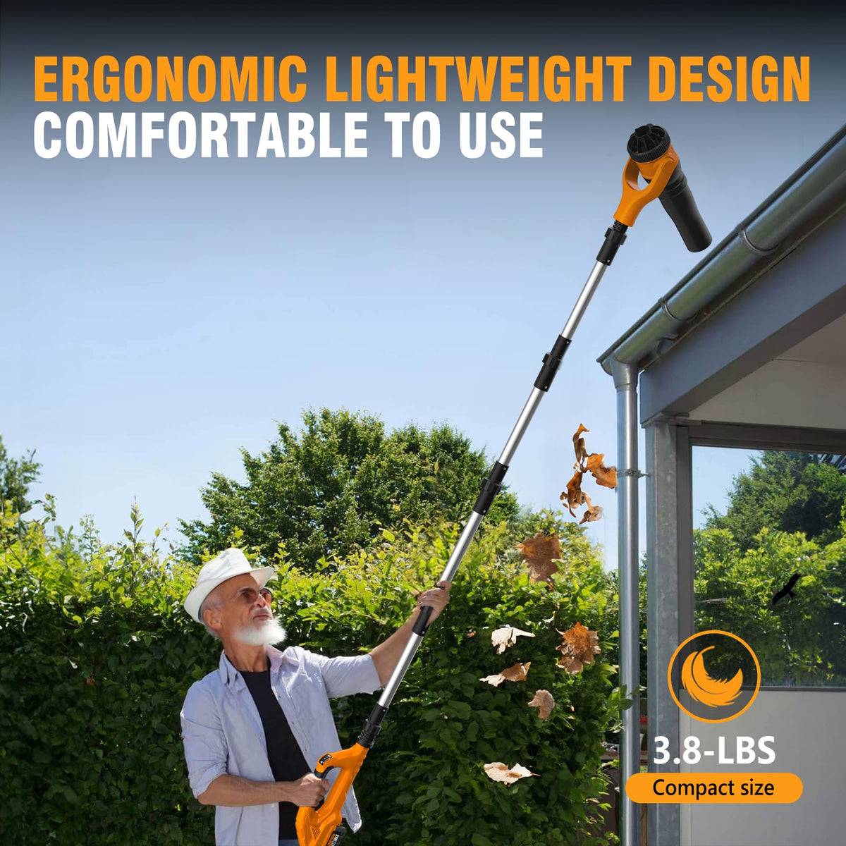 Alloyman Roof Gutter Cleaning from The Ground,40V Cordless Leaf Blowers