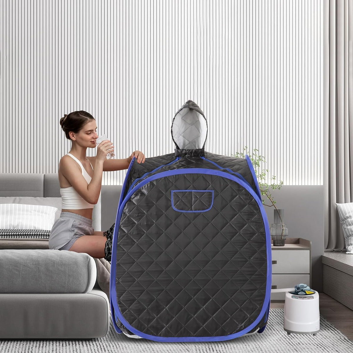 Portable Steam Sauna, Full Body Home Sauna Spa, Pop-up Design, 120V