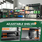 71.3" W Metal Storage Shelves,5000LBS Heavy Duty Garage Shelving Units, 4 Tier Adjustable Utility Rack Shelf,Large Industrial Shelves,for Shop