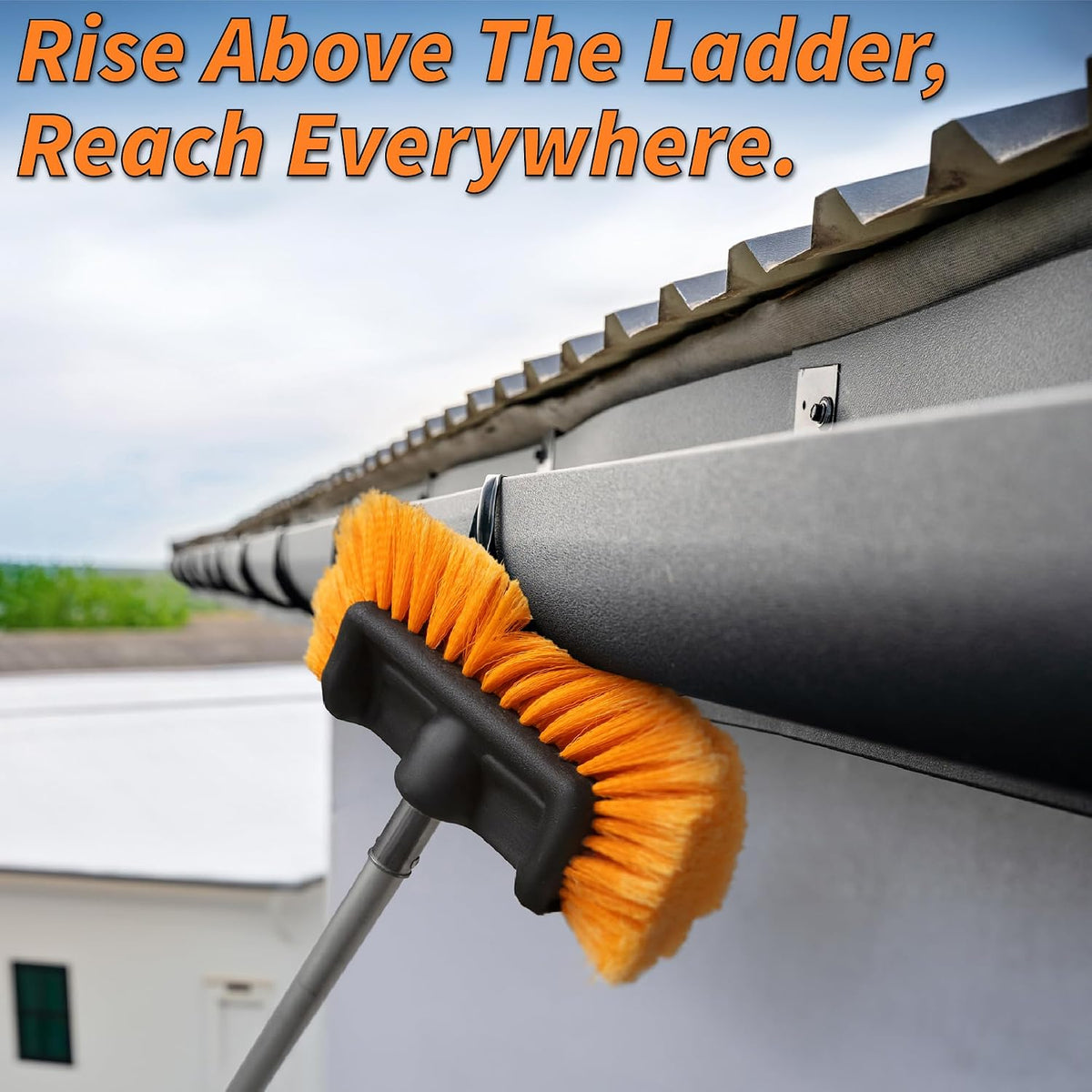 20 Foot Exterior House Cleaning Brush Set with 4-12 ft Extension Pole