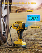 Tire Inflator Portable Air Compressor 21V Battery Powered 160PSI