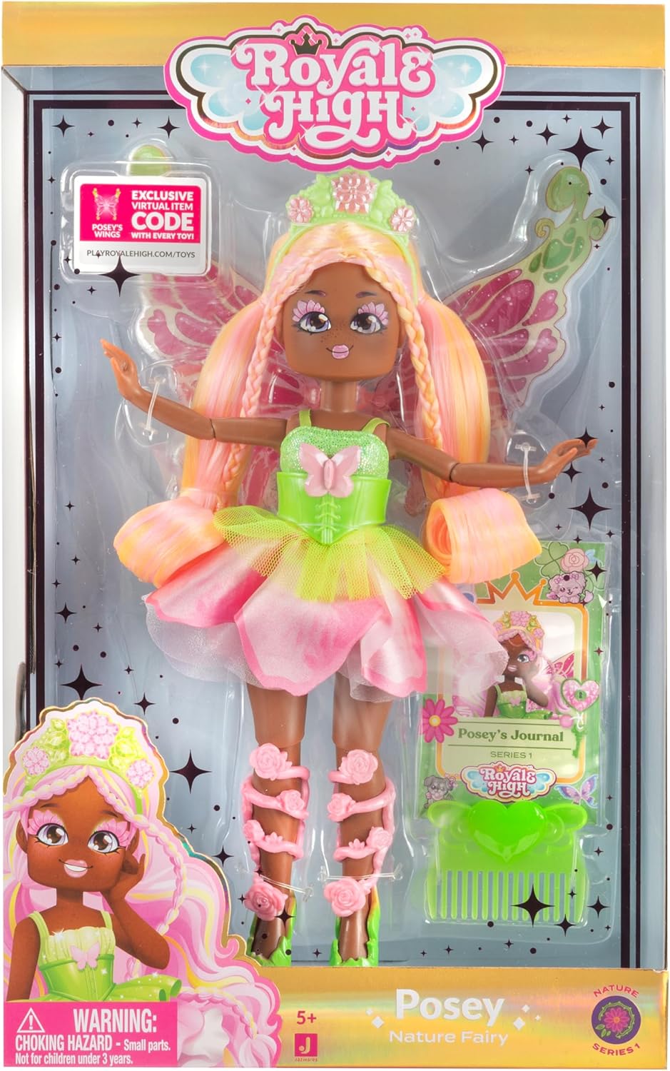 Royale High 9” Fashion Doll - Nature Fairy, Wave 1, Series 1 Doll - Fairy Journal, Comb, and Virtual Item Code Included - Ages 5+