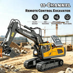Remote Control Excavator (11-Channel), Dump Truck, Bulldozer, Loader (9-Channel), 2.4GHz Remote Control Construction Vehicles, Made of ABS, with Cool