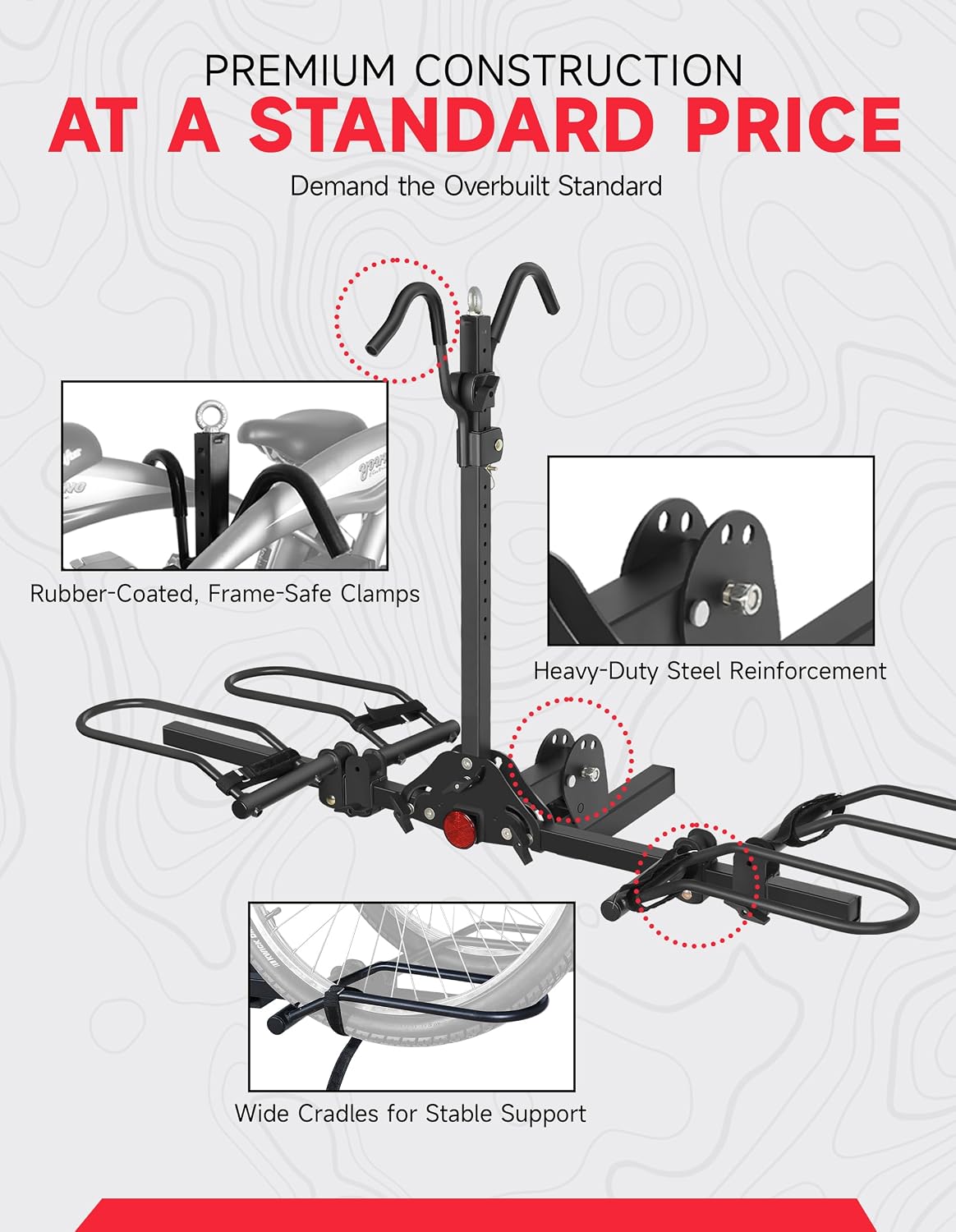 Young 200 lbs 2-Bike Rack Hitch Mount for Car SUV, 2" Receiver, Easy Fold