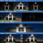Solar Lights Outdoor Waterproof, 6500K Dusk to Dawn Solar Street Light Motion Sensor with Remote, LED Security Flood Light for Outside Garden Yard