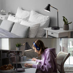 O'Bright Astrum - LED Desk Lamp with Dual USB Charging Ports, 100% Metal, 270 Degree Swivel Arms, Soft White Light (3000K), Bedside & Home Office