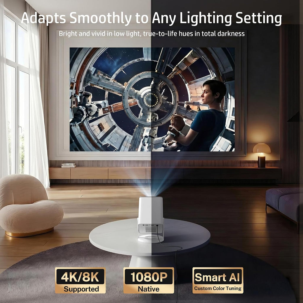 HP Projector with Apps, FHD 4K Supported, USB-C Power Bank Compatible MC425