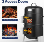 VIVOHOME 3-in-1 Vertical Charcoal Smoker