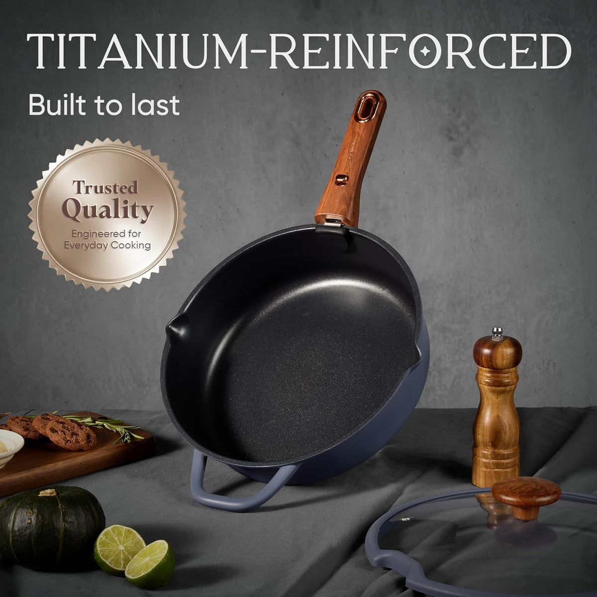 CAROTE 30pcs Titanium Cookware Set, Pots and Pans Set Detachable Handle