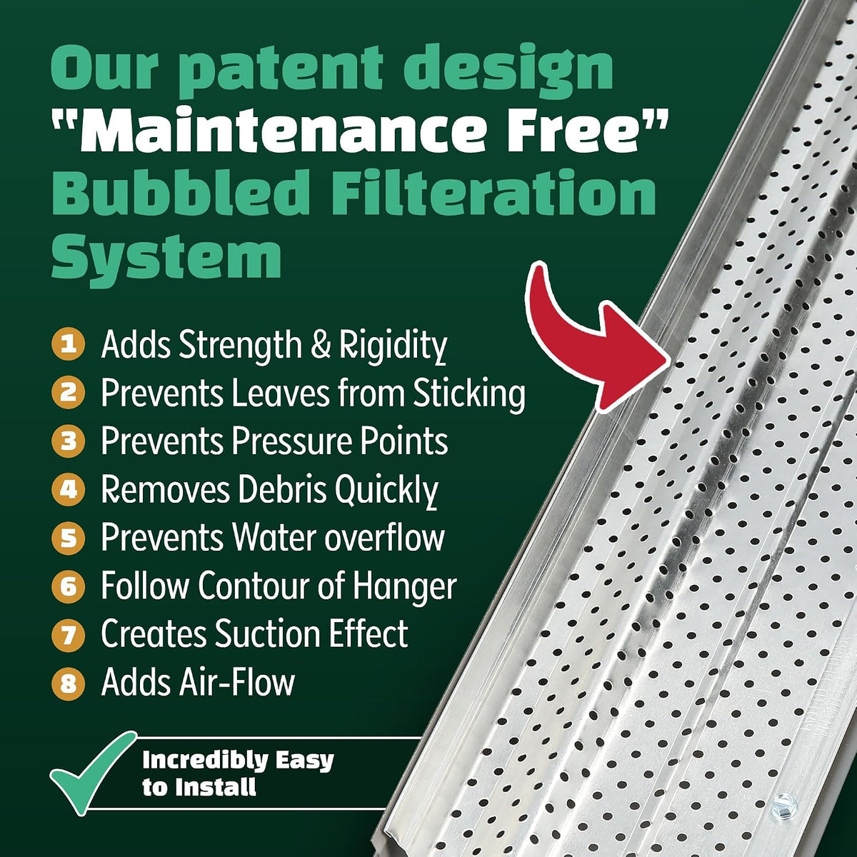 A-M Gutter Guard 5" x 100 Ft Mill Finish Aluminum, Leaf & Debris Protection